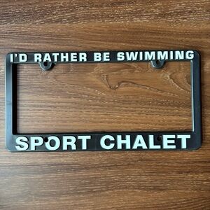 Swimming Sport Chalet License Plate Frame